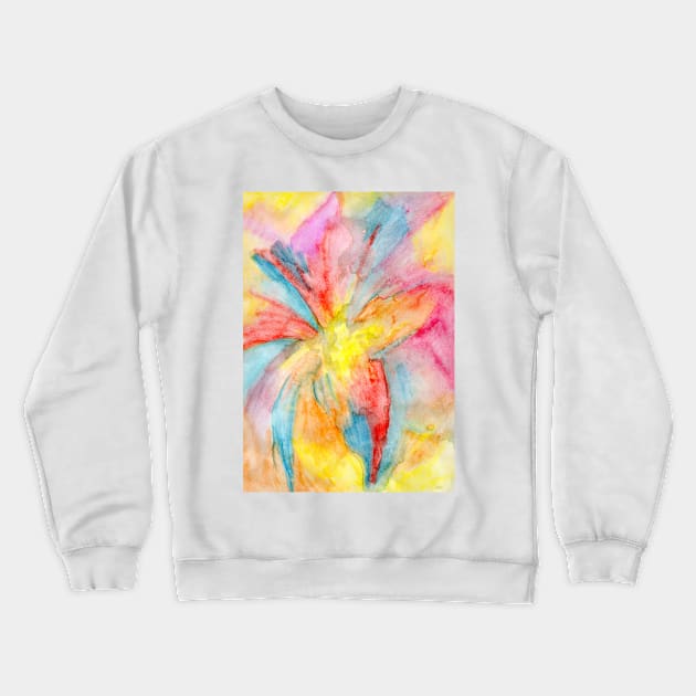 Watercolour Lily Crewneck Sweatshirt by halideO